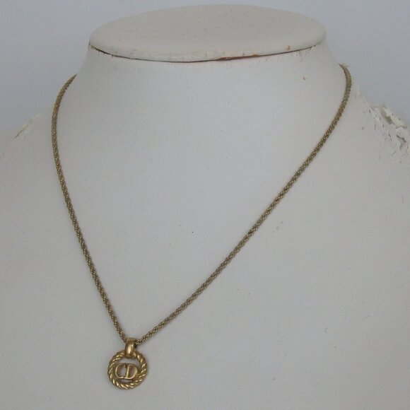Authentic Christian Dior CD Necklace metal[Used] - Picture 1 of 9